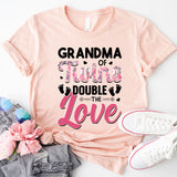 Grandma Of Twins Double The Love Shirt, Grandparents Day Shirt