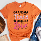 Grandma Of Twins Double The Love Shirt, Grandparents Day Shirt