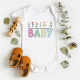 Baby Shirt, Baby Flowers Onesie, Baby Girl Bodysuit, My first birthday T Shirt, 1st Birthday onesie