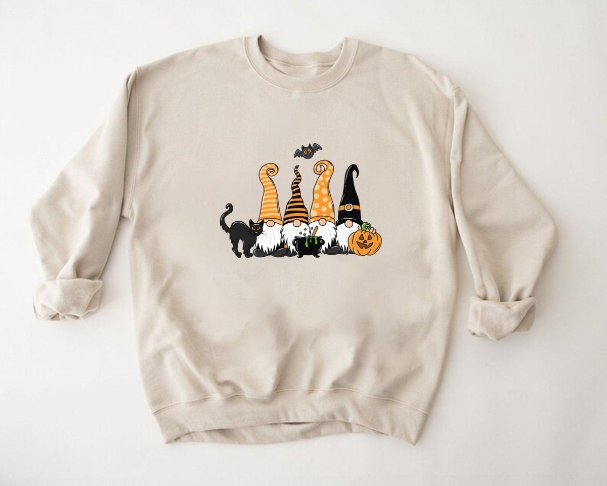 Halloween Gnomes & Pumpkin Sweatshirt, Scary Gnomes Shirt, Halloween Pumpkin Shirt, Halloween Gnome Shirt, Halloween Party, Spooky Gnome - Nesta Tees