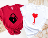 Love Lock & Love Key Shirt, Valentine's Day Shirt, Matching Shirts, Love Shirt, Key To My Heart Shirt, Couple Shirts, His And Hers Shirts - Nesta Tees