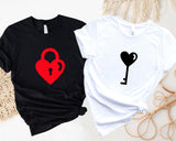 Love Lock & Love Key Shirt, Valentine's Day Shirt, Matching Shirts, Love Shirt, Key To My Heart Shirt, Couple Shirts, His And Hers Shirts - Nesta Tees