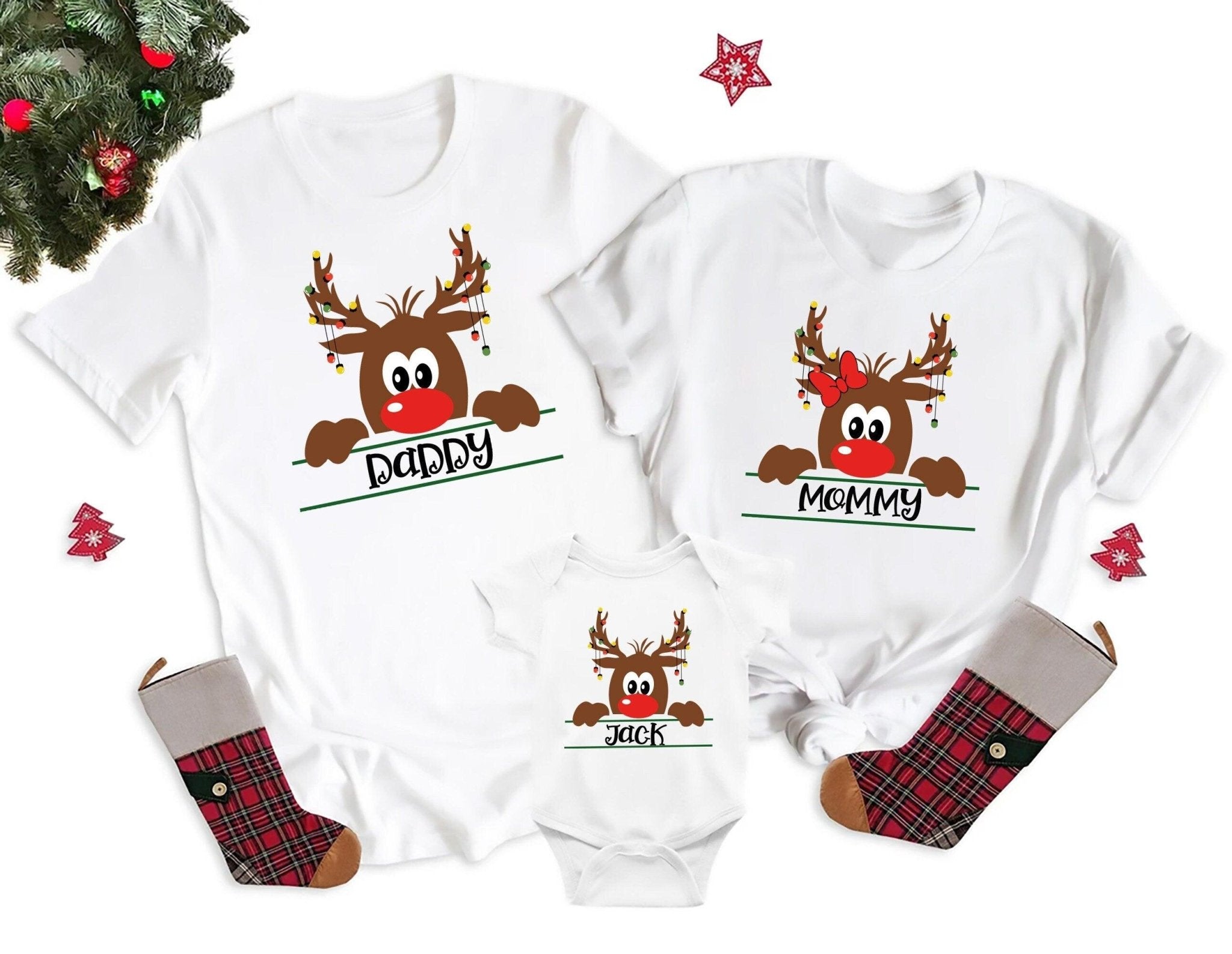 Family Christmas Shirts, Custom Dear Hoodie, Family Matching Shirt, Family Reunion Shirt, Matching Group Christmas Shirts, Christmas Party - Nesta Tees