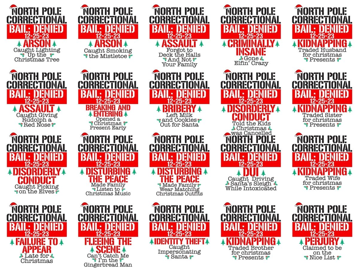 Matching Family Christmas Shirts, North Pole Correctional, Funny Group Christmas Tshirts, Holiday Sweatshirt, Xmas Festive Holiday Shirt - Nesta Tees