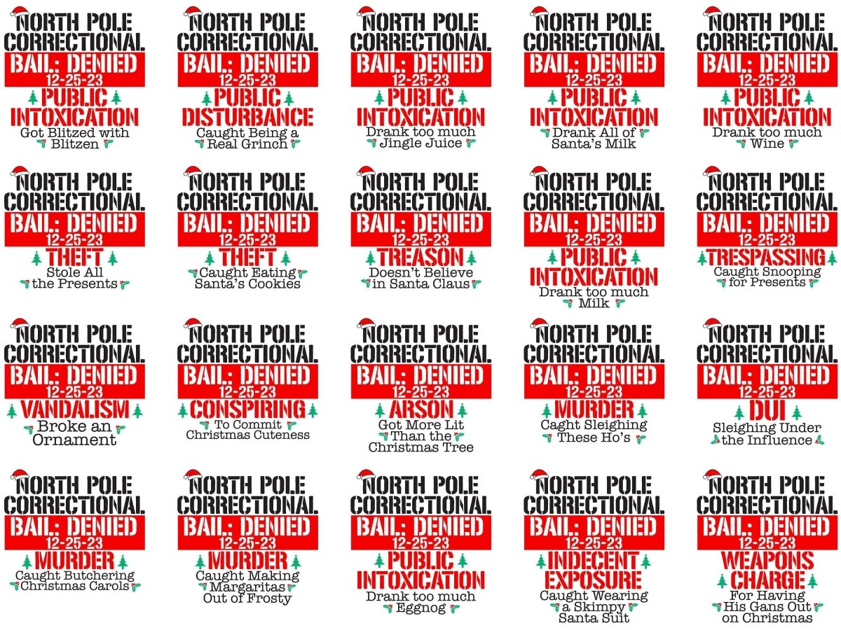 Matching Family Christmas Shirts, North Pole Correctional, Funny Group Christmas Tshirts, Holiday Sweatshirt, Xmas Festive Holiday Shirt - Nesta Tees