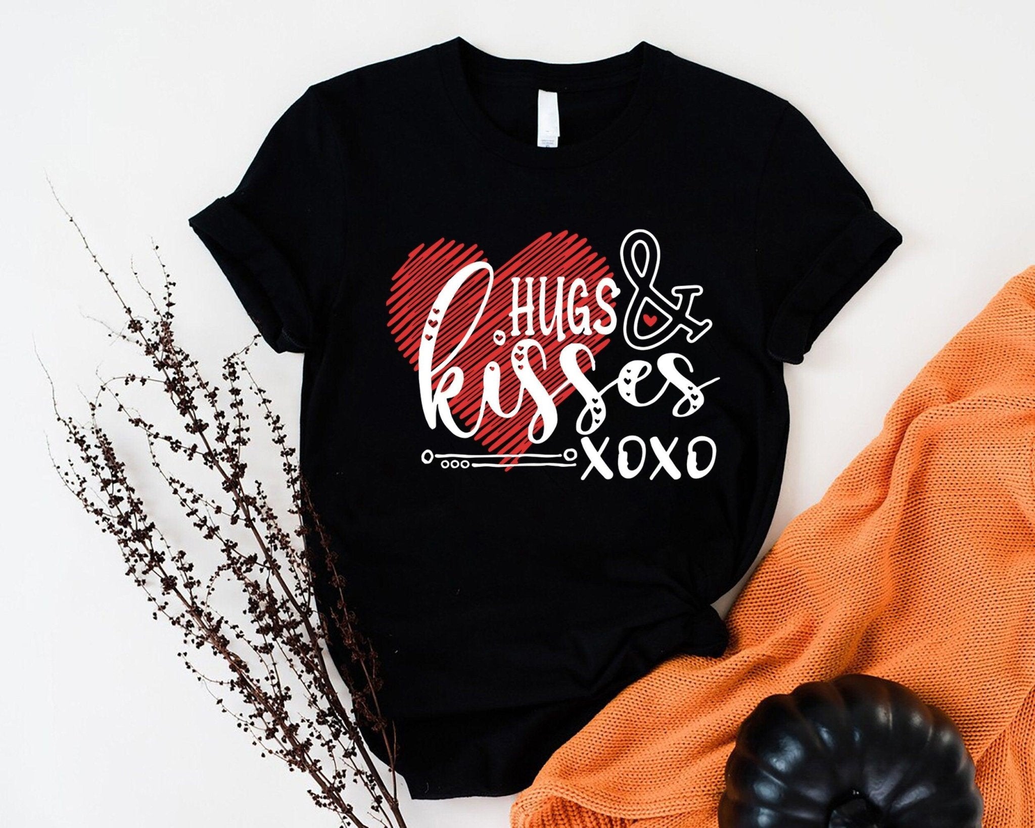 Hugs and Kisses Shirt, XOXO Shirt, Valentines Day Shirt for Women, Valentines Day Gift for Girlfriend, Couple Valentine Shirts, Gift for Her - Nesta Tees