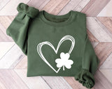 Heart Clover Shirt, St Paddy's Shirt, Shamrock Heart Shirt, St Patrick's Day Shirt, Lucky Clover Heart Shirt, Irish Family Gift, St Patty's - Nesta Tees
