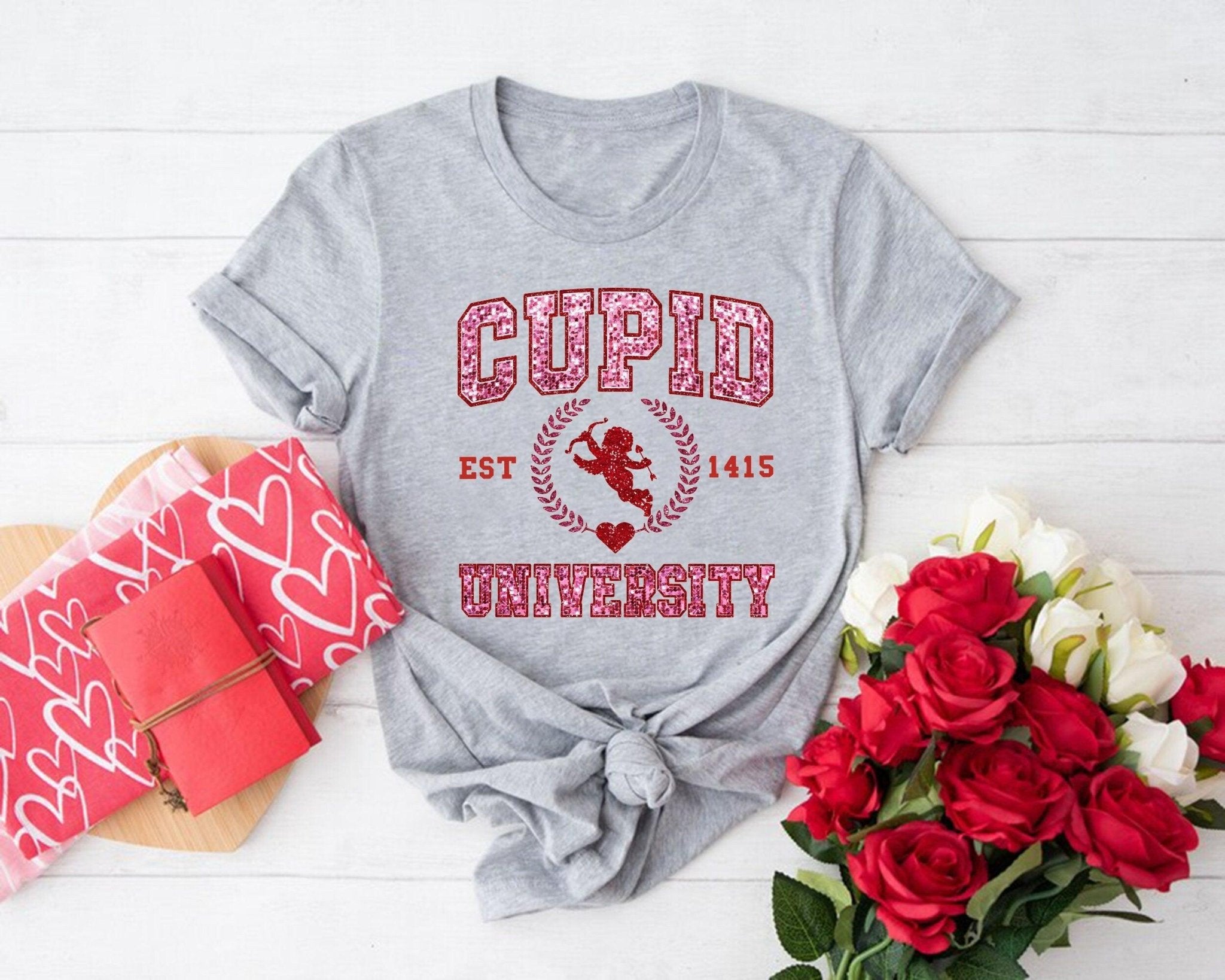 Cupid University Sweatshirt, Cute Valentine's Day Shirt, Funny College Sweatshirt, Love Crewneck Sweatshirt, Cupid Sweater - Nesta Tees