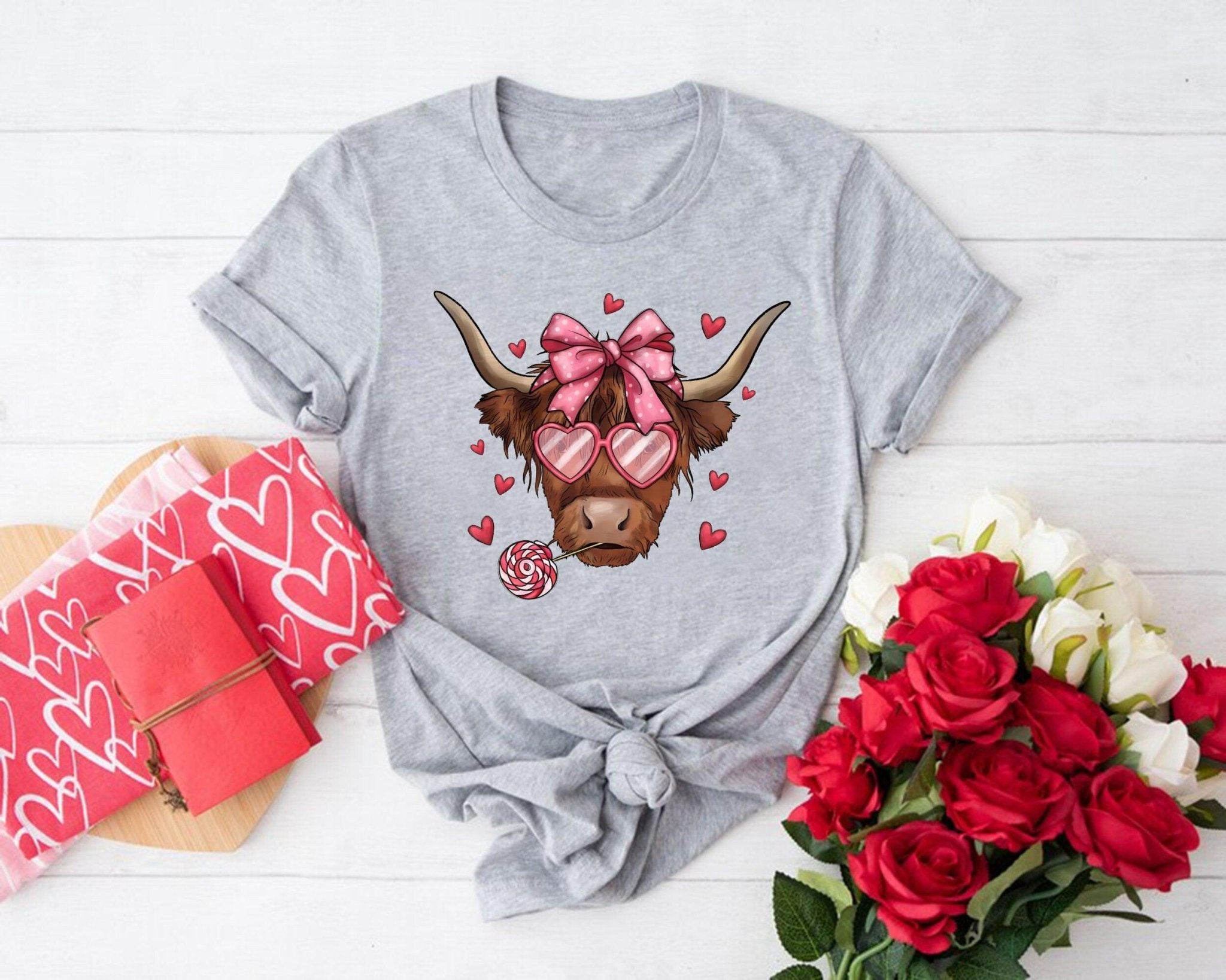 Happy Valentine's Day Cow Heart Sweatshirt - Nesta Tees