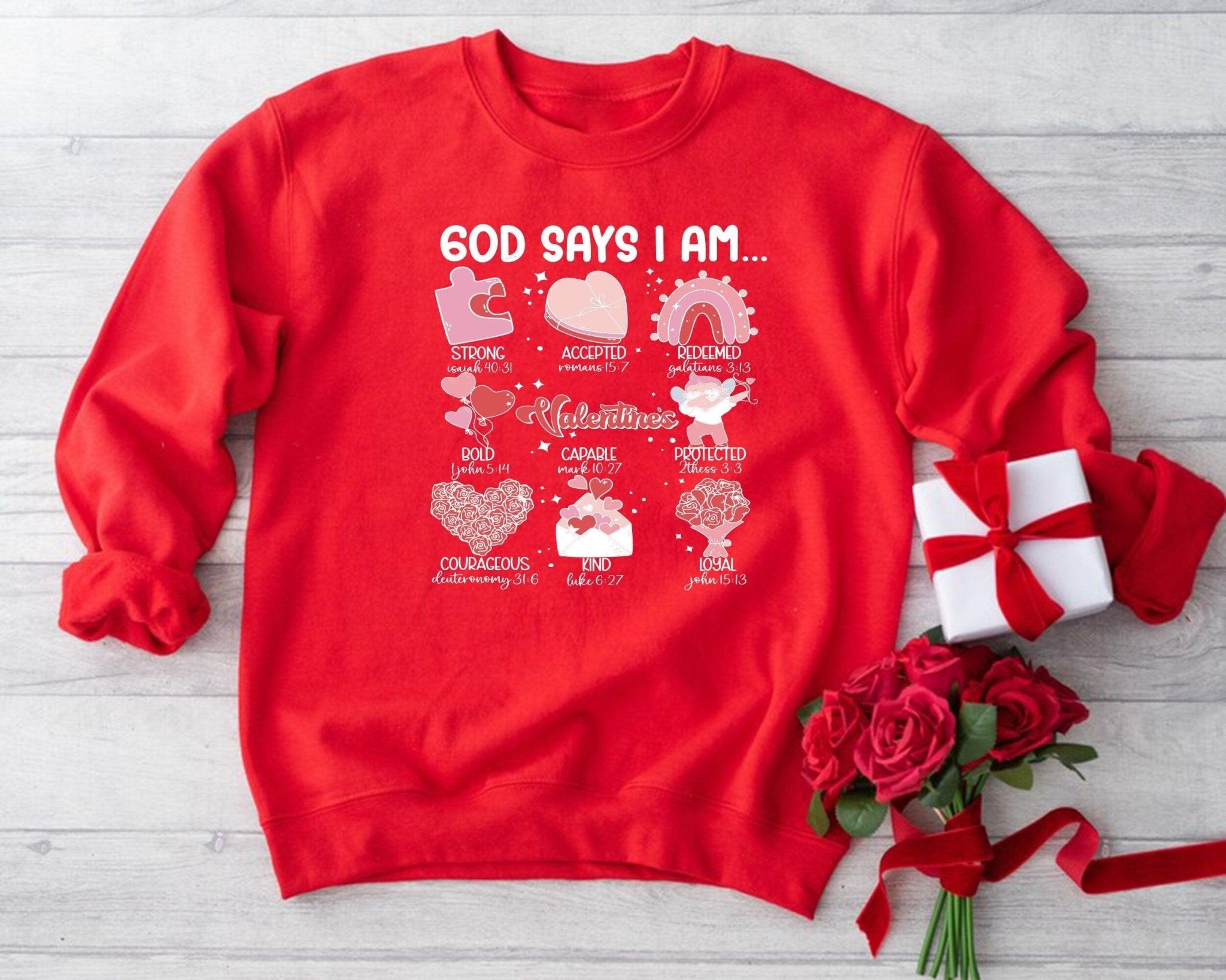 God Says I Am Valentines Shirt, Christian Valentine's Day Sweatshirt, Religious Saying Valentine Shirts, Self Love Clothing Hoodie, Love Tee - Nesta Tees