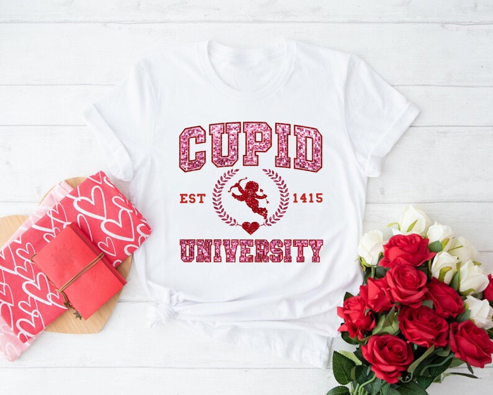 Cupid University Sweatshirt, Cute Valentine's Day Shirt, Funny College Sweatshirt, Love Crewneck Sweatshirt, Cupid Sweater - Nesta Tees