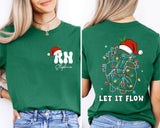 Christmas Cardiac Nurse T-shirt, Let It Flow Cardiac Shirt, Christmas Nurse Shirt, RN Nurse Shirt, Christmas Nurse Crew