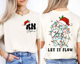 Christmas Cardiac Nurse T-shirt, Let It Flow Cardiac Shirt, Christmas Nurse Shirt, RN Nurse Shirt, Christmas Nurse Crew