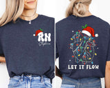 Christmas Cardiac Nurse T-shirt, Let It Flow Cardiac Shirt, Christmas Nurse Shirt, RN Nurse Shirt, Christmas Nurse Crew