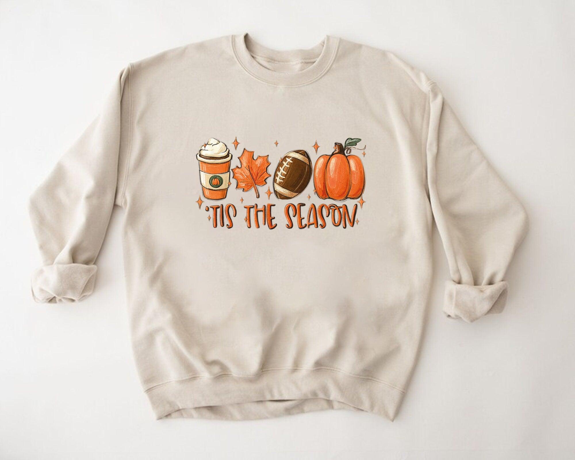 Halloween Tis The Season Sweatshirt, Pumpkin Ghost Hoodie, Fall Shirt, Halloween Party Sweater , Halloween Matching Shirts, Spooky Season - Nesta Tees