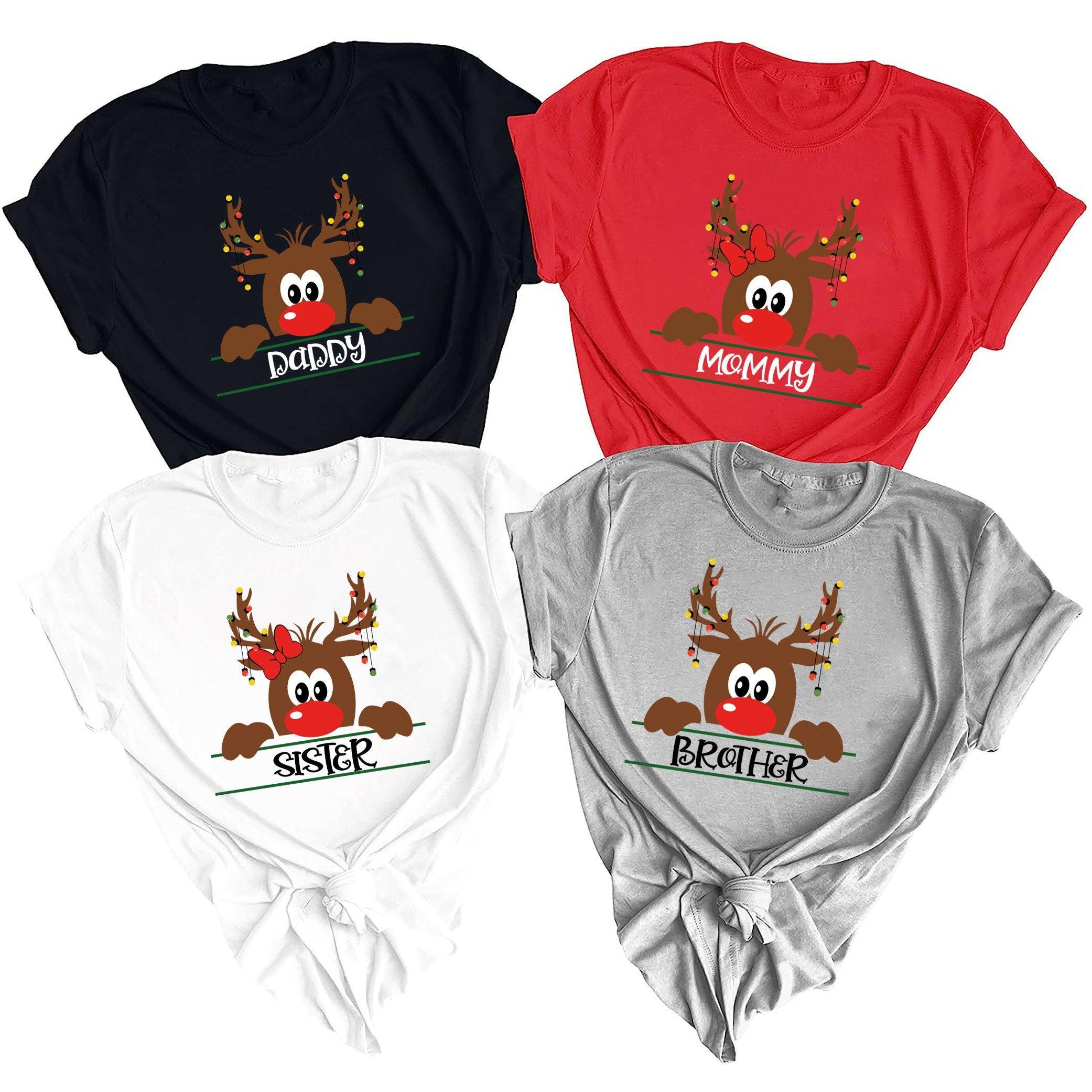 Family Christmas Shirts, Custom Dear Hoodie, Family Matching Shirt, Family Reunion Shirt, Matching Group Christmas Shirts, Christmas Party - Nesta Tees