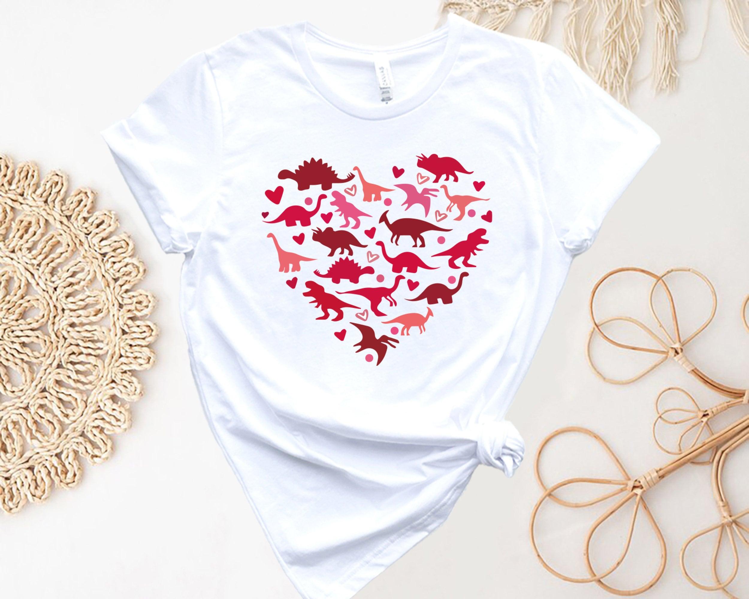 Valentines Day Dinosaur Shirt, Dinosaur Heart Shirt, Dino Love Shirt, Dinosaur Lover Shirt, T-Rex Shirt, Heart of Dinosaurs Shirt - Nesta Tees