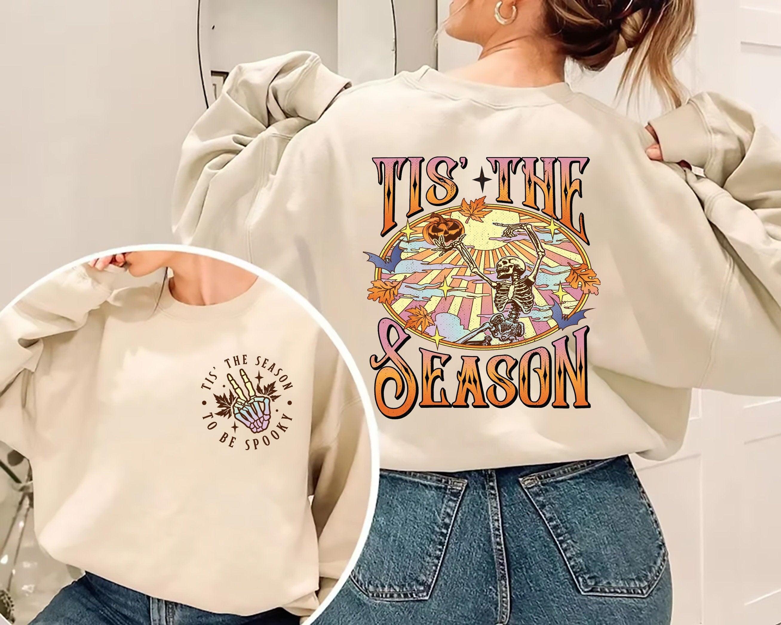 Tis The Season Skeleton Shirt, Halloween Sweatshirt, Spooky Season Sweatshirt, Spooky Vibes Shirt, Fall Season Sweatshirt, Stay Spooky Shirt - Nesta Tees