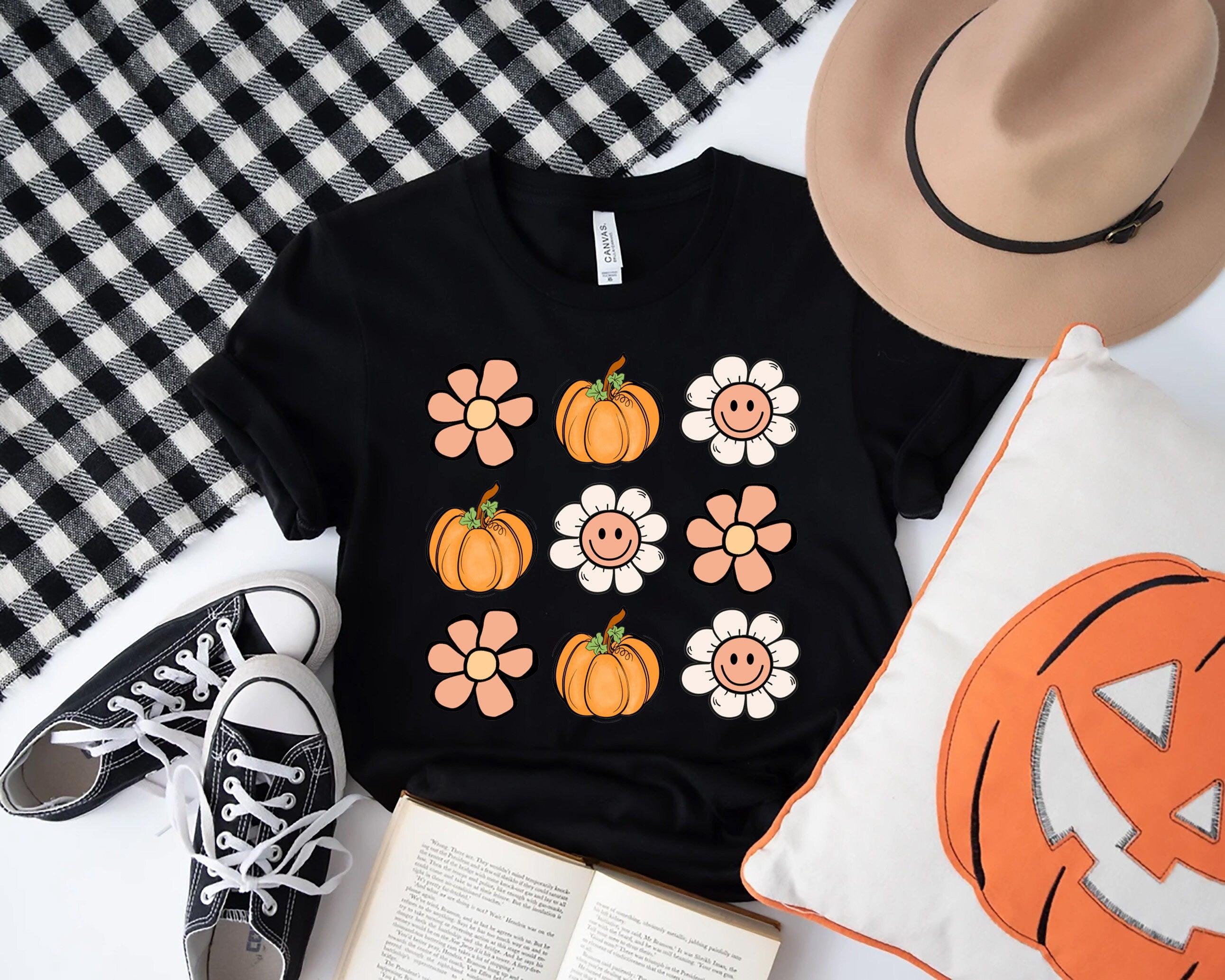 Retro Daisy Pumpkin Fall Season Shirt - Nesta Tees