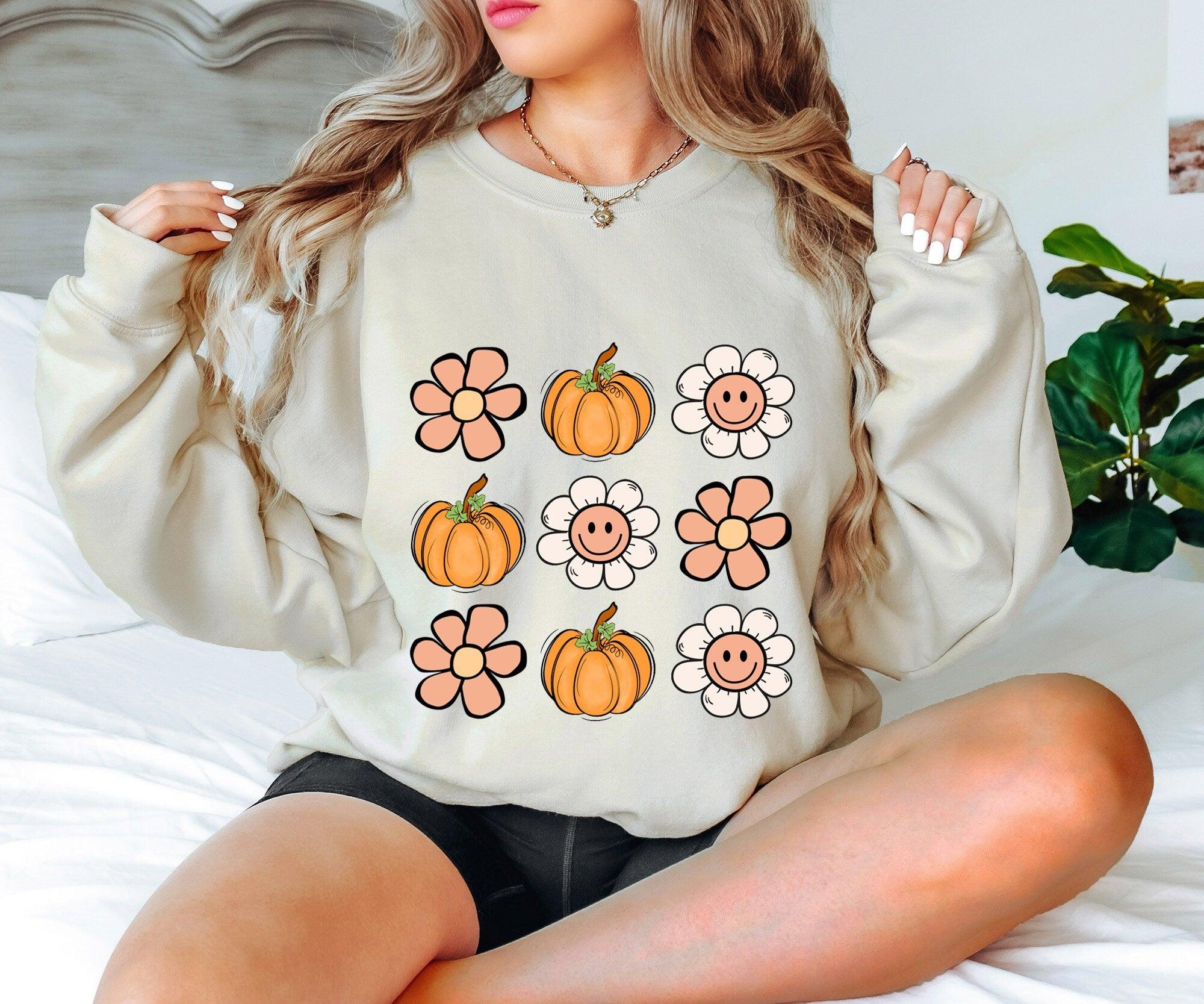 Retro Daisy Pumpkin Fall Season Shirt - Nesta Tees