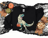 Trick or Treat Dinosaur Sweatshirt, Rawr Dinosaur Halloween Mummy Shirt, Halloween Shirt, TRex halloween Shirt, Spooky Season Tee - Nesta Tees