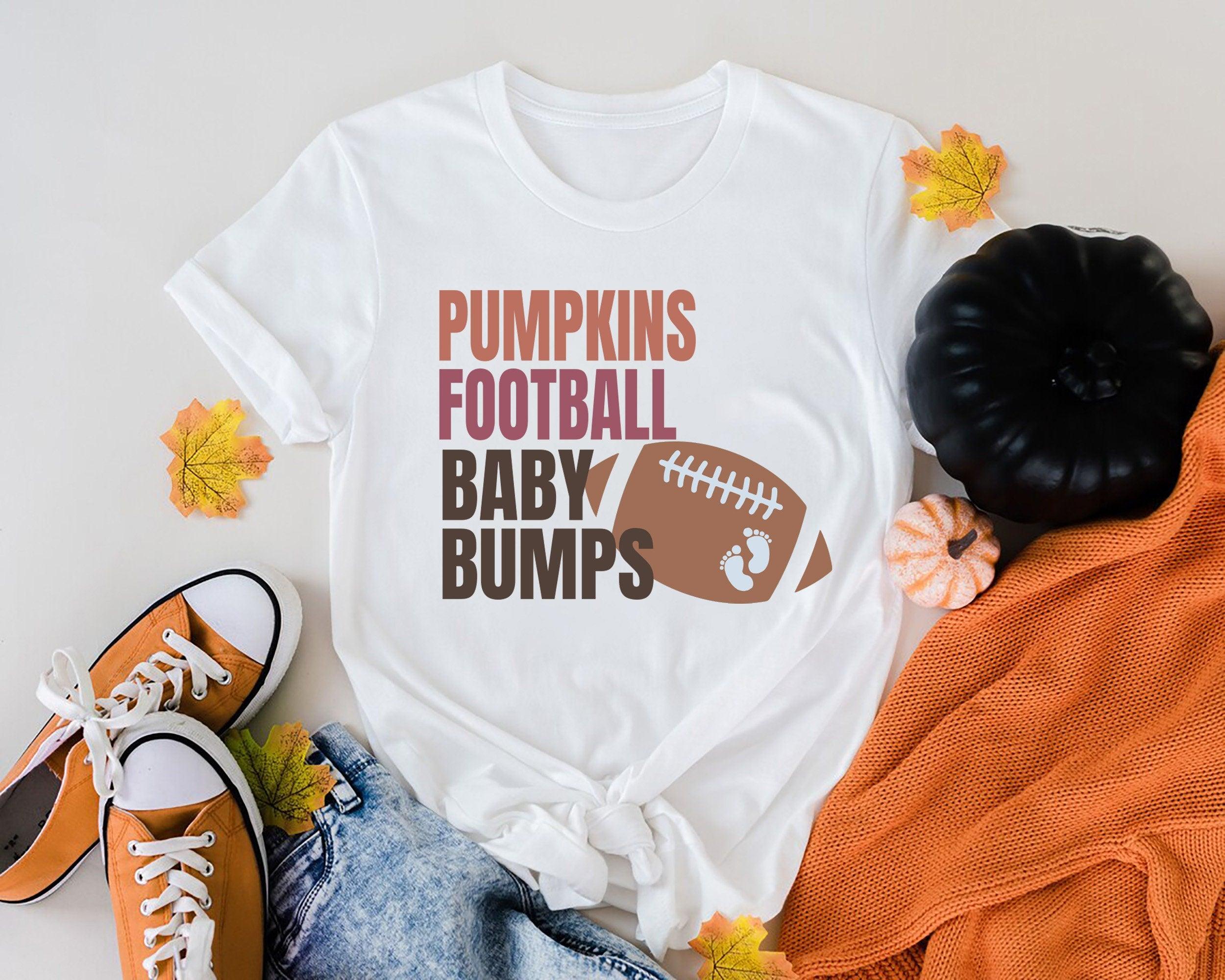Pumkins Football Baby Bumps T-Shirt, Pregnancy Announcement Shirt, Baby Reveal Tee - Nesta Tees