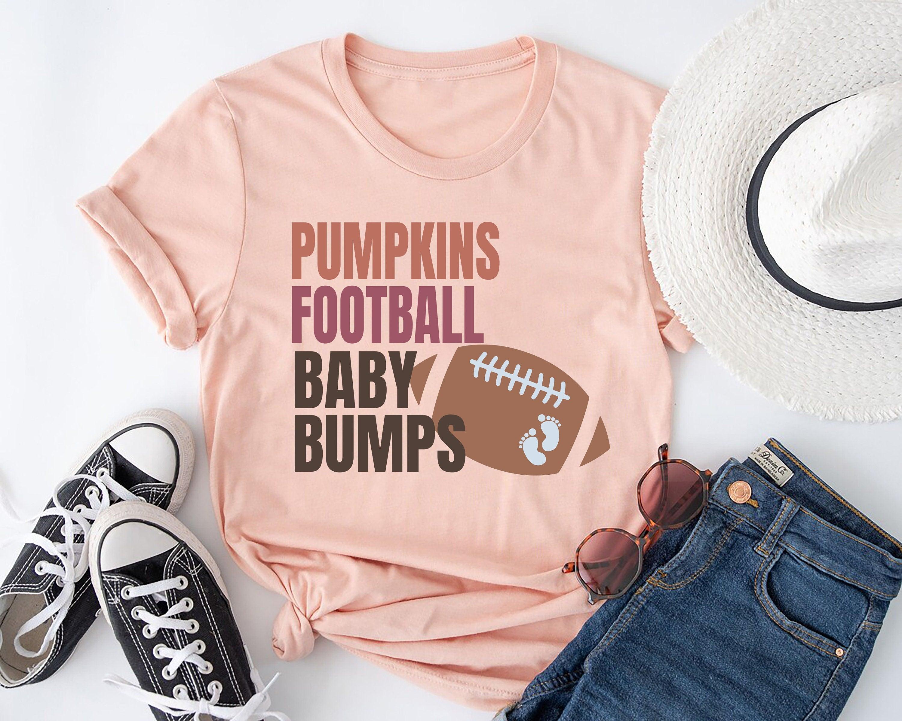 Pumkins Football Baby Bumps T-Shirt, Pregnancy Announcement Shirt, Baby Reveal Tee - Nesta Tees