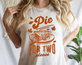 Pie for Two Please T-Shirt, Thanksgiving Pregnancy Announcement Sweatshirt - Nesta Tees