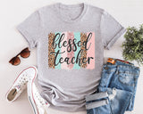 Blessed Teacher Shirt, Teacher Leopard Shirt, Thanksgiving Teacher Shirt, Teacher Mode Shirt, Teacher Life Shirt, Teachers Day Shirt - Nesta Tees