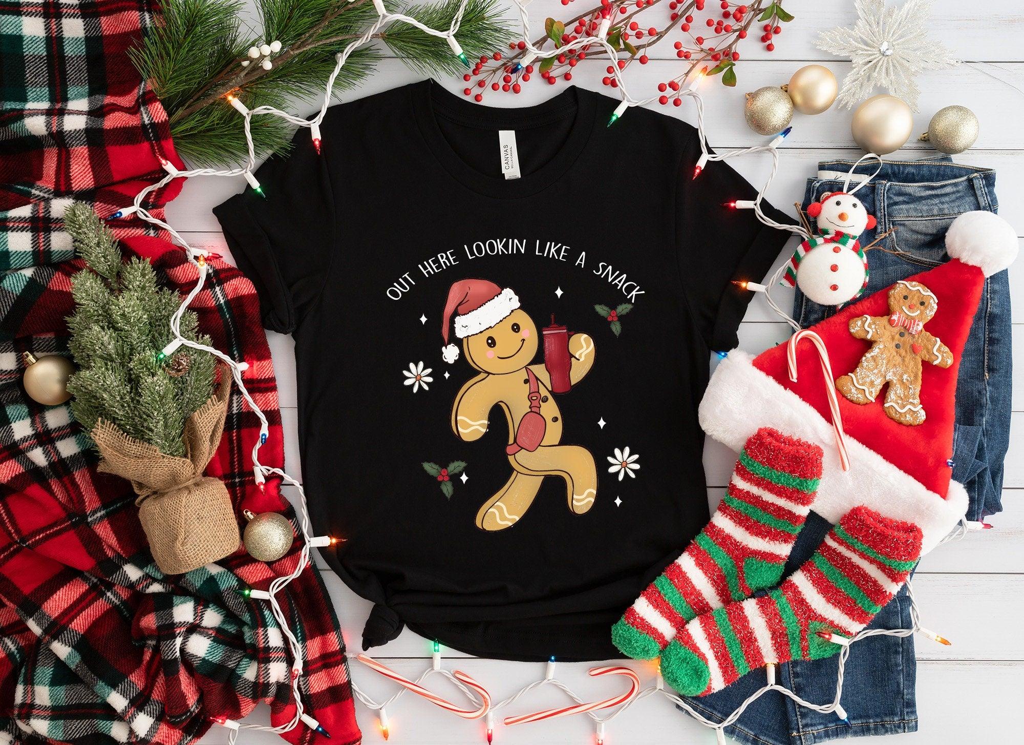 Out Here Lookin Like A Snack Sweatshirt, Boujee Christmas Shirt, Funny Christmas Shirt, Gingerbread Christmas Sweatshirt, Christmas Cake Tee - Nesta Tees