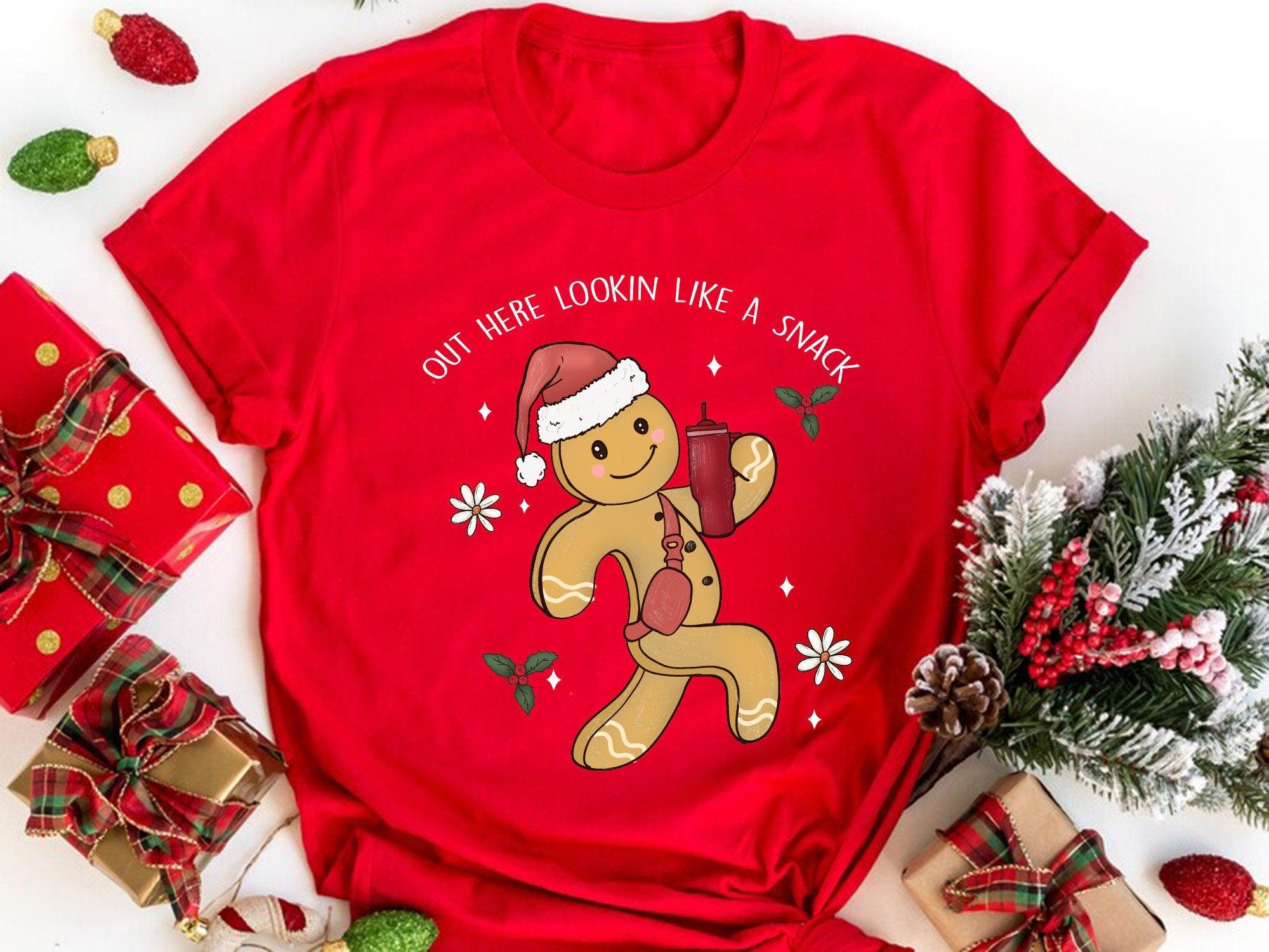 Out Here Lookin Like A Snack Sweatshirt, Boujee Christmas Shirt, Funny Christmas Shirt, Gingerbread Christmas Sweatshirt, Christmas Cake Tee - Nesta Tees