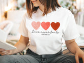 Love Never Fails Shirt, 1 Corinthians 13:8 Shirt, Bible Verse Shirt, Christian T-Shirts, Valentine's Shirt, Religious Shirt, Jesus Love - Nesta Tees