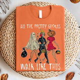 All The Pretty Ghouls Walk Like This Girls Skeleton Shirt