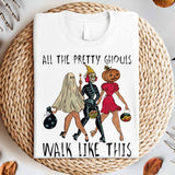 All The Pretty Ghouls Walk Like This Girls Skeleton Shirt