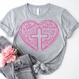 Heart Cross T-Shirt, Christian Valentine Shirt, Jesus Love Tee