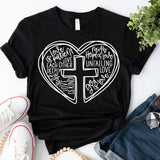 Heart Cross T-Shirt, Christian Valentine Shirt, Jesus Love Tee