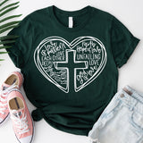 Heart Cross T-Shirt, Christian Valentine Shirt, Jesus Love Tee