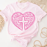 Heart Cross T-Shirt, Christian Valentine Shirt, Jesus Love Tee