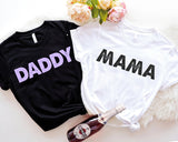 Dad Mom Family Matching T-Shirt, Mama Dada Shirt, Grandma Tee, Grandpa Shirt