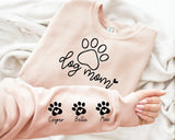 Custom Dog Mama Paw Shirt, Dog Name Mom Shirt, Dog Mom Shirt