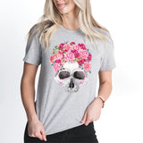 October Breast Cancer Awareness Skeleton Shirt, In October We Wear Pink Floral Shirt