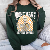 Nightmare Before Coffee Shirt, Skeleton Halloween Shirt