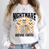 Nightmare Before Coffee Shirt, Skeleton Halloween Shirt