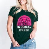 Breast Cancer Awareness T-Shirt, In October We Wear Pink Shirt, Cancer Awareness Month Tee