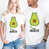 Avocado Cat Couple T-Shirt, Avacat Shirt, Cute Cat Shirt