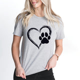 Paw Heart Shirt, Dog Lover Shirt, Dog Heart Shirt, Pet Love Shirt