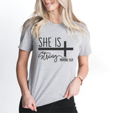 She is Strong T-Shirt, Christian Girl T-Shirt, Strong Women Shirt, Faith Shirt