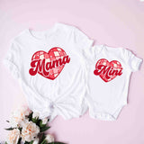 Mama Mini Heart T-Shirt, Mom Baby Matching Tees, Mommy And Me Shirts