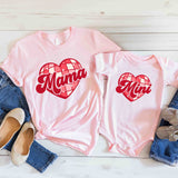 Mama Mini Heart T-Shirt, Mom Baby Matching Tees, Mommy And Me Shirts