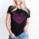 Cat Paws Heart Shirt, Pet Lover Shirt, Paw Heart T-Shirt, Animal Lover Shirt